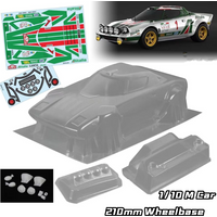 1/10 RC Stratos HF M car PC Rally body shell 210mm wheelbase with Lampshade clean RC body shell for RC TAMIYA CARTEN M car