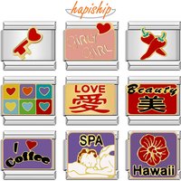 Hapiship Top New 9mm Width Original Daisy Coffee Key SPA Love Italian DIY Charm Bracelet Stainless Steel Jewelry Making DJ094