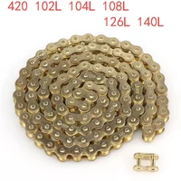AliExpress kaefung 420 Golden Motorcycle Chain 102L/104L/108L/126L/140L Links for 110cc-250cc ATV Dirt Bike Pit Bike UTV Kart (High Strength)