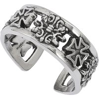 Retro Punk Creative Hip Hop Ring Cross Design Adjustable Opening Ring Gothic Niche Unisex Jewelry Men's Statement Y2K Accessory