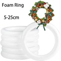 1Pcs White Foam Ring Polystyrene Round DIY Handmade Wreath For Christmas Crafts 5/7/8/10/12/15/17/20cm Wedding Party Decorations