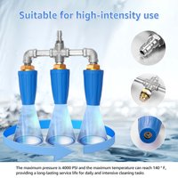 High Pressure Washer Dual Turbo Nozzle Rotating Spray Adaptor 4000 PSI 360° Rotating Pressure Washer Tip Turbine Nozzle Cleaning