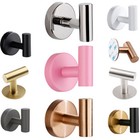 Adhesive/Screw Wall Hooks Key Coat Robe Hanger Kitchen Hardware Rack Shelf Bag Hook Organizer For Hanging Bathroom Accessories