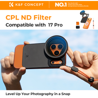 K&F CONCEPT 58mm Variable ND2-32 or CPL Polarizer Filter for iPhone 17 Pro with Magnetic Aluminum Filter Adapter MagSafe Vlog