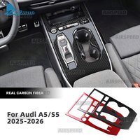 Real Soft Carbon Fiber Sticker for Audi A5 S5 B10 A6 e-tron 2025 2026 RHD LHD Automatic/AT Car Gear Shift Panel Accessories
