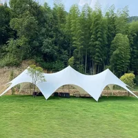 Commercial Grade Thickened Large 20×8.6×4.5m Triple-Peak Tent, Waterproof UV Sun Shade Canopy for Grand Events & Festivals