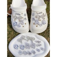 14 DIY detachable accessories: Bow, bear, heart, crown, love shoe buckle DIY decoration, multi-functional shoe clip accessories
