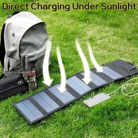 6 Fold Portable Solar Panel Charger USB 5V DC Power Bank for Outdoor Emergency Camping Travel Mobile Energy Kit Device