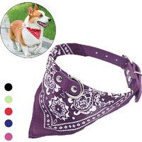Adjustable PU Polyester Knit Pet Bandana Collar with Scarf/Saliva Towel - Triangle Neckerchief for Small Medium Large Dogs Cats