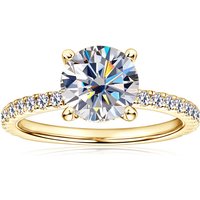 IOGOU 2CT Moissanite Engagement Wedding Ring for Women 925 Sterling Silver Rings Promise Finger Jewelry Sparking Lab Diamond 8mm