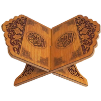 Wooden Quran Stand Rehal Islamic Holy Book Holder with Arabic Calligraphy Foldable Muslim Prayer Book Stand for Ramadan Eid Home