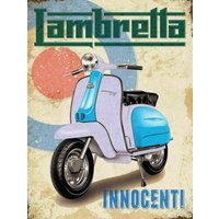 LAMBRETTA SCOOTERS, retro vintage style metal sign/plaque man cave shed bar pub