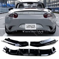 For Mazda MX-5 Miata ND 2016-2025 Car Rear Bumper Diffuser Lip Deflector Spoiler Splitter Bottom Bracket Guard Auto Body Kit