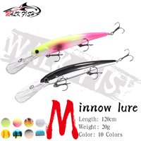 WALK FISH 12cm 20g Deep Walleye Trolling Minnow Fishing Lure Wobbler Floating Crankbait Bass Pike Bait Depth 0-6m Fishing Tools