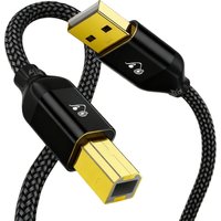 USB Type-A to USB Type-B 2.0 cable, 480 Mbps transfer speed, wear-resistant with gold-plated connectors, plug-and-play