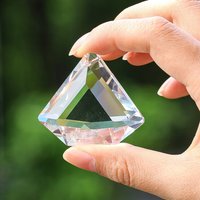 Diamond Shape Crystal Prism SunCatcher Hanging Ornament Faceted Light Lamp Pillar Window Garden Chandelier Wedding
