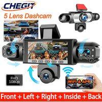 New 5Channel 360 Degree Car Dvr 1080P Video Recorder WiFi APP Dashcam 24h Parking Monitor Rear View Camera Car Recorder