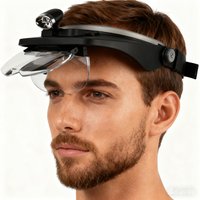 6X Head-mounted Magnifying Glass with LED Light, Suitable for Elderly Reading, Repair, and Welding Magnifier