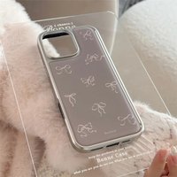 Korean ins cute bow Phone Case for iPhone 17 16e 16 15 14 13 12 11 Air Pro Max X XR XSMAX 8 7 Plus Luxury Clear Soft Back Cover