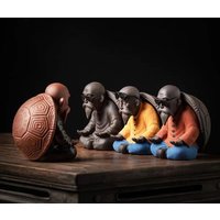 Ceramic Turtle Old Man Tea Drip Tea Pet Decoration Purple Sand Cute Character Decoration Tea Room Art Tea Ceremony Accessories