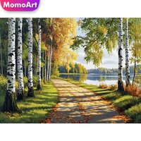 Momoart Street Diamond Painting Landscape Acrylic Craft Supplies Diamond Embroidery Tree DIY Cross Stitch Mosaic Handmade Hobby