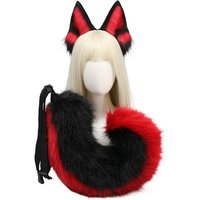 Plush German Shepherd Ears Cosplay Tail Accessories Handmade Headband Dog Ear Tail Set