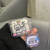 Cute Cartoon Cat Wave Cover for AirPods Pro 2nd Wireless Bluetooth Earphone Silicone Case For Apple Airpods 4 3 2 1 Earpods Case