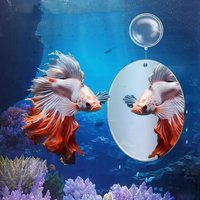 Aquarium Acrylic Betta Training Mirror Fish Tank Floating Mirror for Fish Betta Flowerhorn Cichlid Training Fish Tank Ornaments
