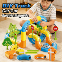 Electric Magnetic DIY Track Car, Parent-Child Interaction, Multiple Play Styles, Anti-Gravity Train, Super Strong Magnets, DIY Assembly, Best Gift for Boys and Girls