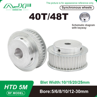 40Teeth 48Teeth HTD 5M Timing Pulley Bore 5-30mm BF Type 5M-40T 48T Synchronous Pulley Belt Width 10/15/20/25mm Gear Pulley