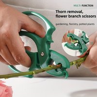 1Pc Floral Scissors, 2-in-1 Flower Branch Pruning Shears, Stainless Steel Gardening Shears, Rose Thorn Remover, Suitable For Flo