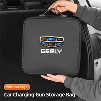 EV Car Charging Cable Storage Box Electric Vehicle Charger Cables Carry Bag For Geely EX2 EX5 Coolray Monjaro 2024 2025 Starship