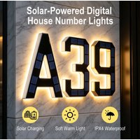 12CM Solar House Number Lamp Automatic Light Induction Waterproof Logo Alphanumeric Address Lamp Courtyard DIY Decoration
