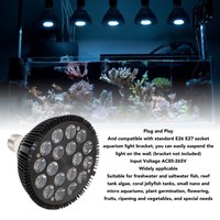 Full Spectrum Fish Light Professional LED Aquarium Lights Plug and Play 18W Aluminium Alloy 85-265V for Marine for Algae