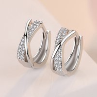925 Sterling Silver Earrings Jewelry High Quality Retro Simple Pattern Purple White Zircon Earrings Hot Sale ER14
