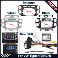2 Din Car Radio Plastic Fascias Panel Dashboard For VW 2010-2015 Tiguan 9inch Frame Installation Android Multimedia Playe cables