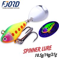 FJORD Spinner 10.5g 14g 21g Fishing Lure Rotating Sequin Tail UV Effect Surface Vib Jig Baits Freshwater Saltwater Fishing Item