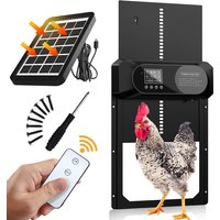 Upgrade large-sized solar powered automatic chicken coop door, LCD display, with timer and remote control, four modes