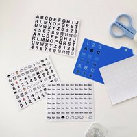 3sheets Letter Number Stickers,Month Week Weather Sign Labels,Journal Diary Collage Decoration Index Stickers