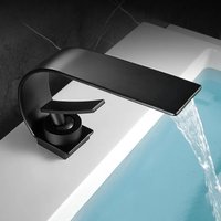 Modern Waterfall Bathroom Faucet,C Shape Moon Curve Cold Hot Water Mixer Tap for Under Counter Washbasin,Home Sink Faucet