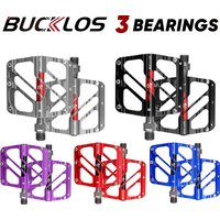 BUCKLOS 3 Bearings Bicycle Pedals Ultralight CNC Non-Slip MTB Pedals Aluminum Alloy Flat Pedals Waterproof Bicycle Accessories