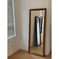 Customized Simple Full-Length Mirror Rectangle Solid Wood Wall-Mounted High-Definition Art Mirror Changing Room Fitting Mirror