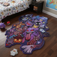 Cartoon Pokemon Dark Ghost Type Anime Rug Gengar Pikachu Kawaii Plush Carpet Gaming Room Decor Non Slip Floor Mat Otaku Gift