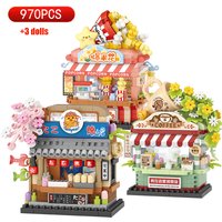 LOZ Mini Creative Street View Coffee House Retail Store Building Blocks City Construction Assembly Model Brick Toy Children Gift