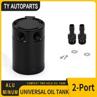 Universal 200ml Oil Catch Can Compact Baffled 2-Port Aluminum Reservoir Oil Catch Tank Fuel Tank Two Hole Breathable Kettle
