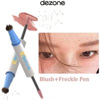 Dezone Freckle Blusher Pen Double-Headed Stamp Pen Nude Smooth Waterproof Natural Lasting Face Blush Fake Freckles Makeup