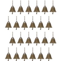 25pcs Vintage Copper Bells Small Horn Bells Charms Farm Sheep Cattle Bells Christmas Tree Hanging Bells Pendant Ornaments