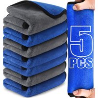 1/5PCS Microfiber Cleaning Towel Thicken Soft Drying Cloth Car Body Washing Towels Double Layer Clean Rags Car Accessories