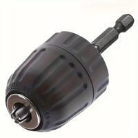 3/ 8inch Keyless Drill Chuck Adapter - Quick Connection, 0.8-10mm Hex Shank, Suitable for Impact Drivers, Non-Electric Metal Converter with 3/8-24Unf Bracket - Essential Accessory for Electric Drills