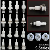 1Pcs 3/16 1/4 Hose Barb Valved Quick Coupler Disconnect Fitting Coupling S-series Male Female Shut-Off Hose Joint Tube Connector